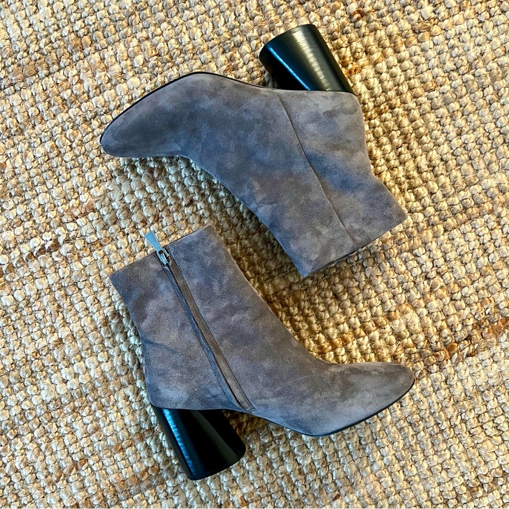 *LINEA PAOLO* Taupe Suede Ankle Heeled Booties